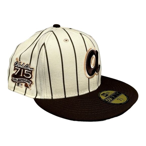 New Era 59Fifty Atlanta Braves Hank Aaron 715 25th Anniversary Fitted‎ Hat 7 5/8 - Picture 6 of 7